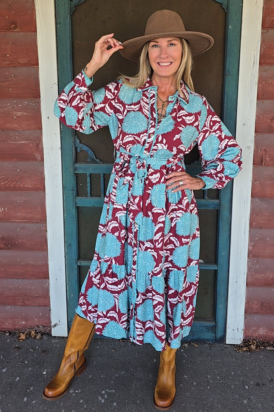 Bordeaux &amp; Sea Breeze Dress