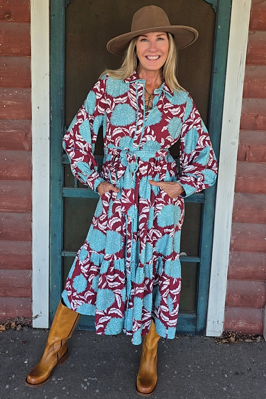 Bordeaux &amp; Sea Breeze Dress