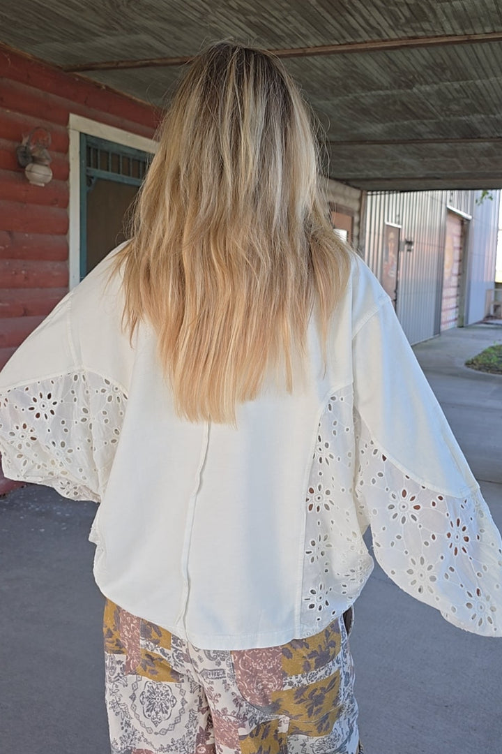 Vintage Eyelet Ivory Blouse