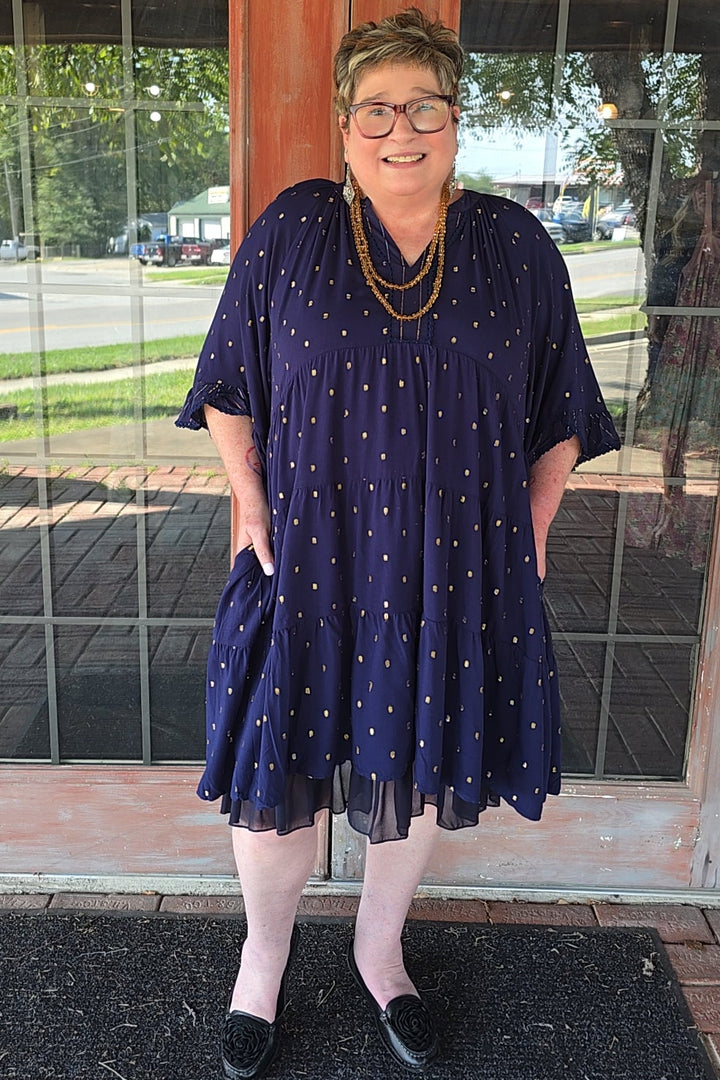 Gilded Indigo Dress