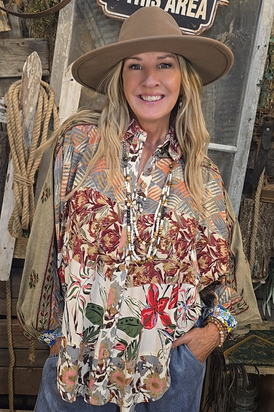 Floral Mosaic Blouse