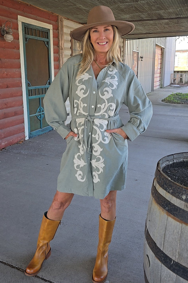 Dawn Trail Sage Dress