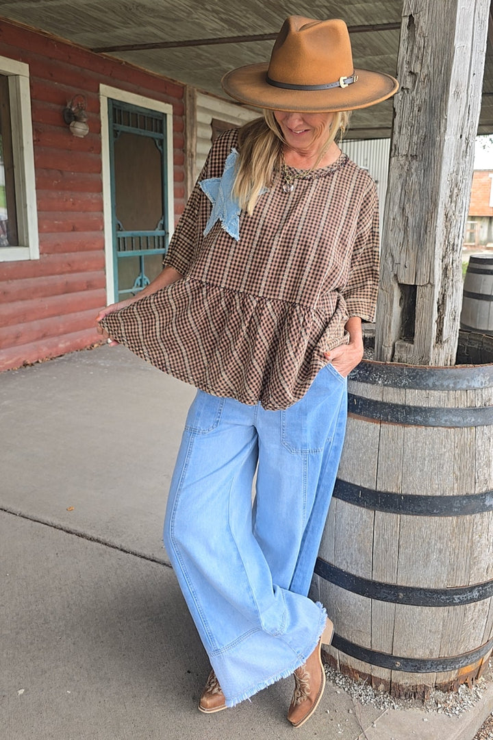 Starlit Gingham Blouse