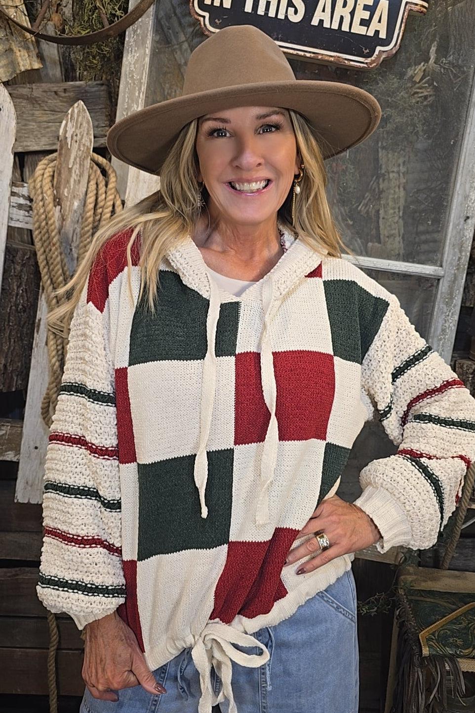 Yuletide Charm Hooded Sweater
