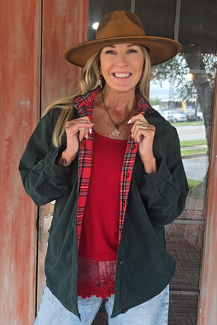 Seasons Greetings Reversible Shacket