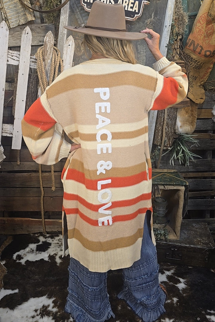 Peace &amp; Love Long Cardigan