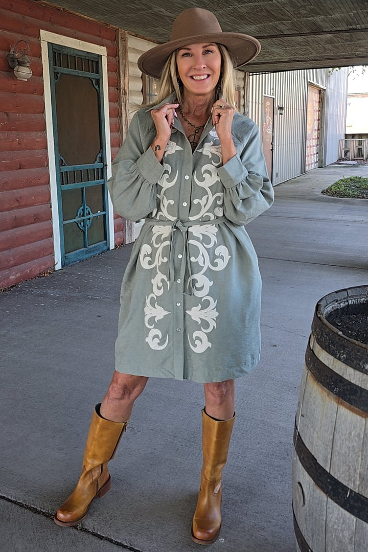 Dawn Trail Sage Dress