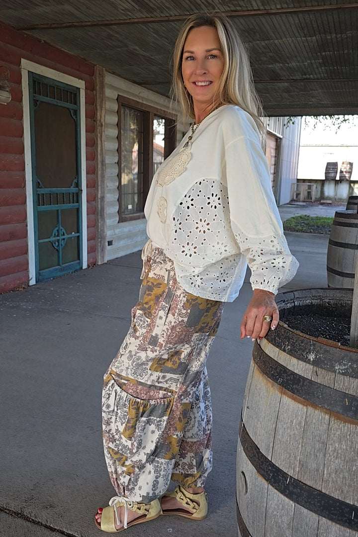 Vintage Eyelet Ivory Blouse