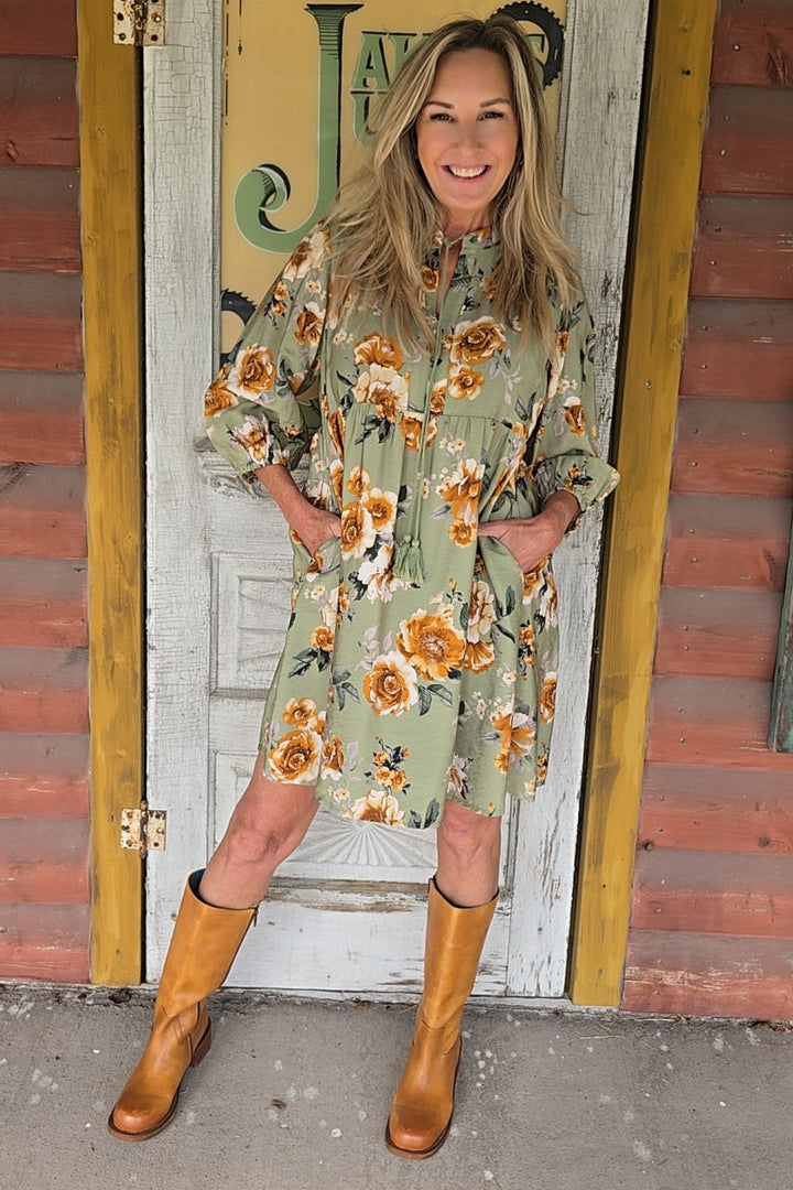 Sweet Sage Blossom Dress