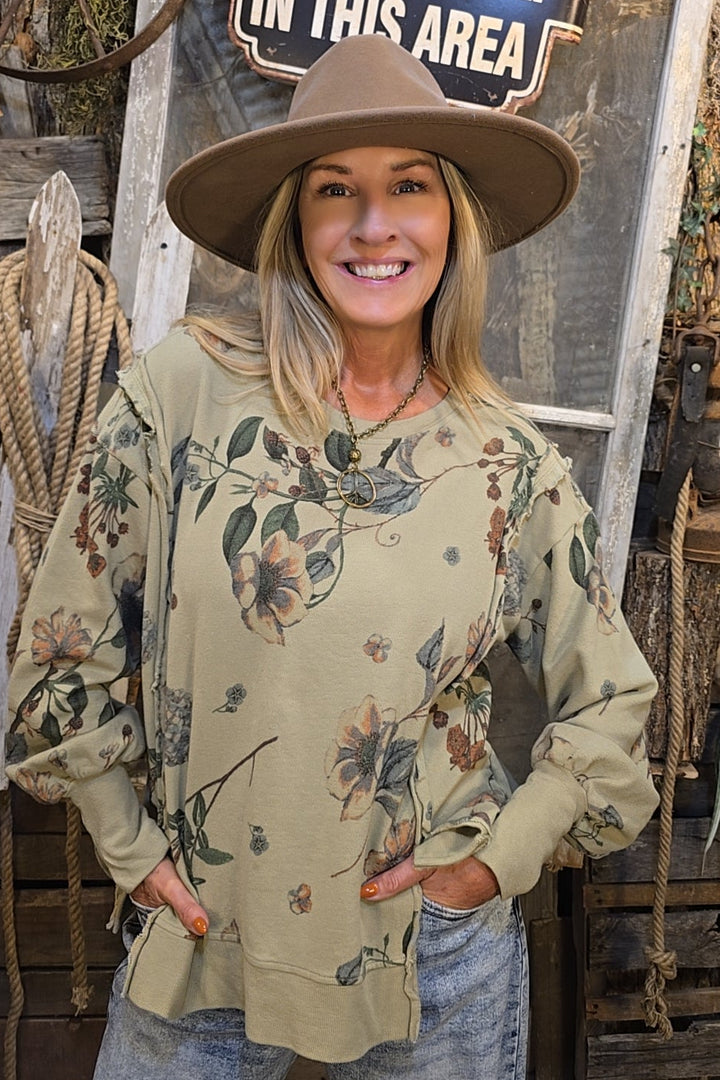 Sage &amp; Shadow Floral Sweatshirt