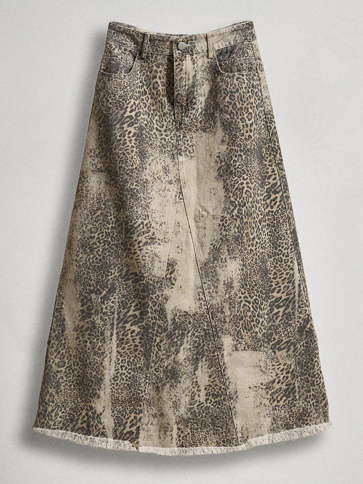 Leopard Lane Denim Skirt