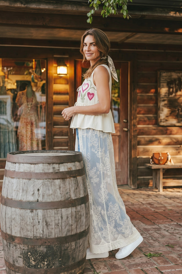 Sweetheart Lace Duster Vest