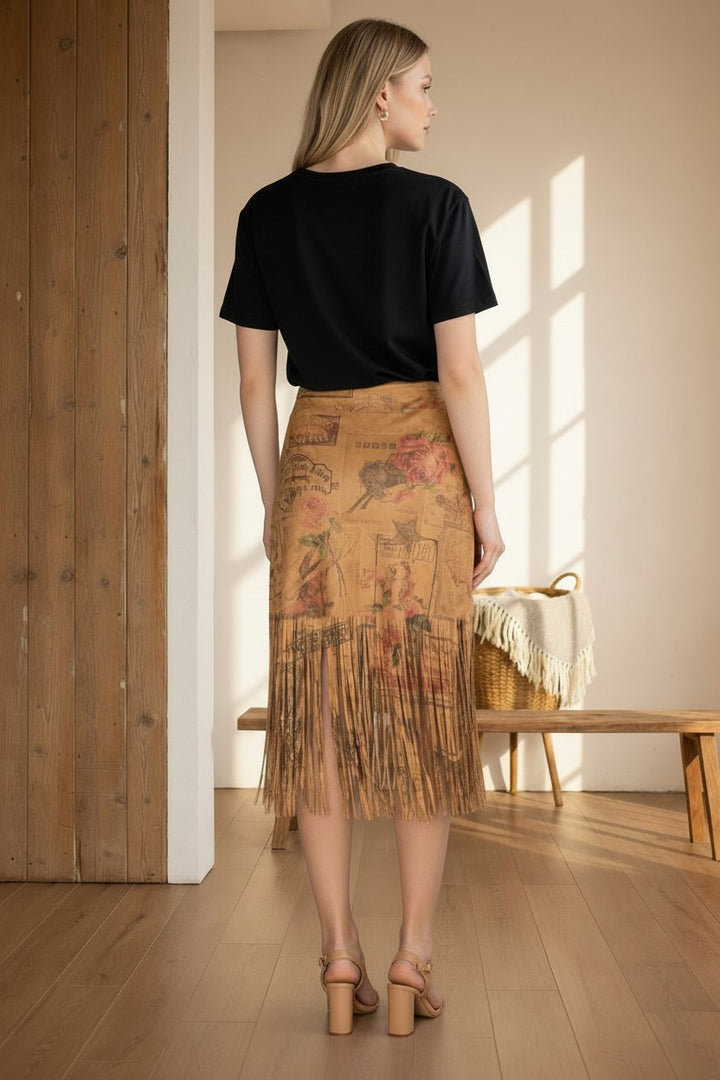 Outlaw Fringe Brown Skirt