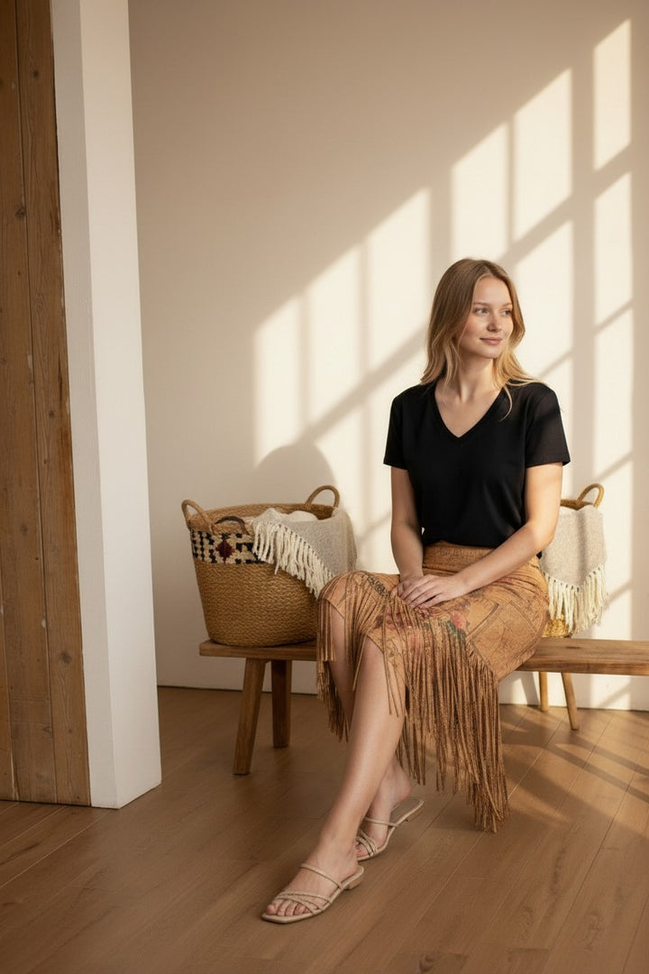 Outlaw Fringe Brown Skirt