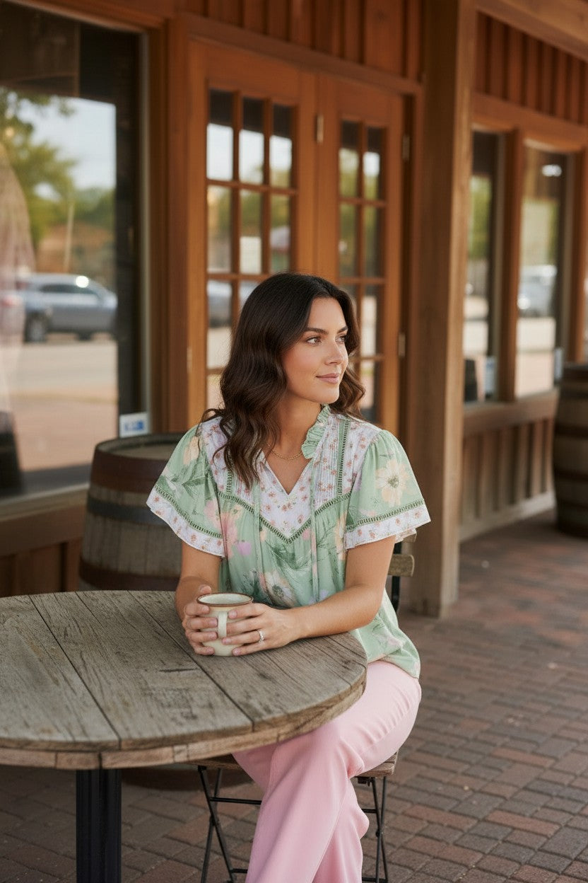 Summer Solstice Sage Blouse
