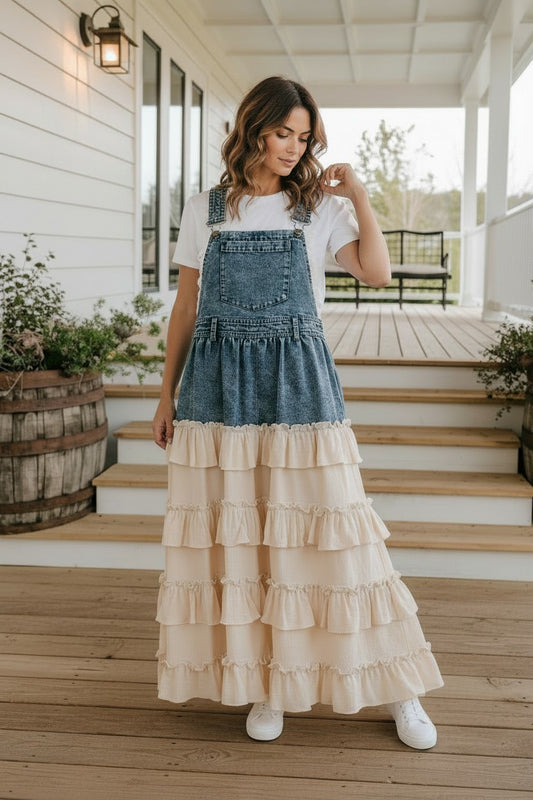 Honey And Harvest Denim Overall Dress