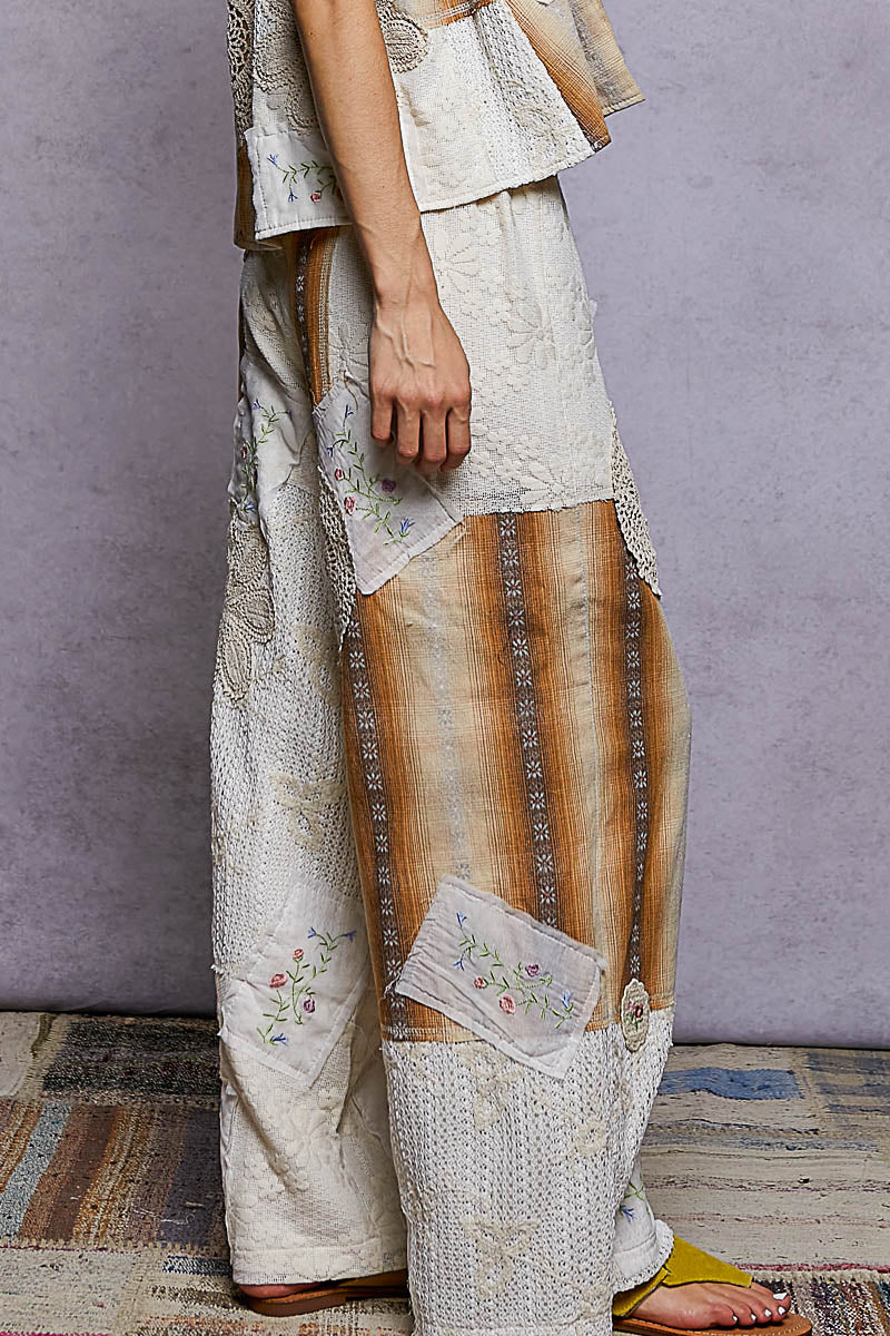 Mustard Plaid Cotton Pants