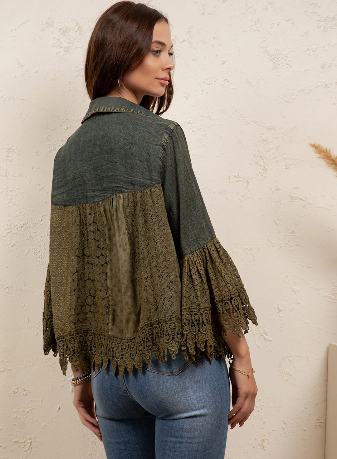 Sedona Sunset Basil Lace Cardigan