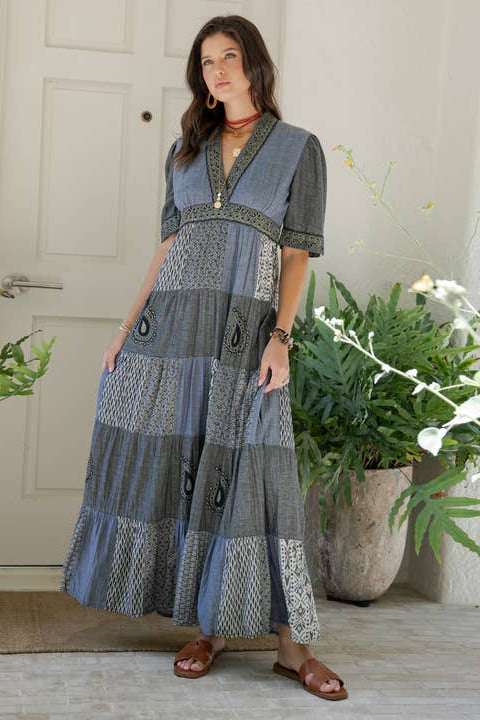 Dusty Paisley Cotton Dress
