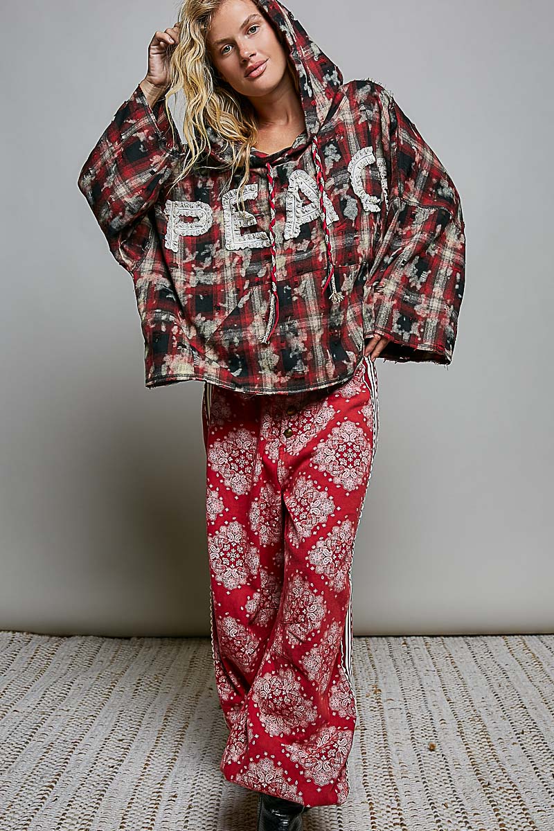 Peace & Plaid Casual Top