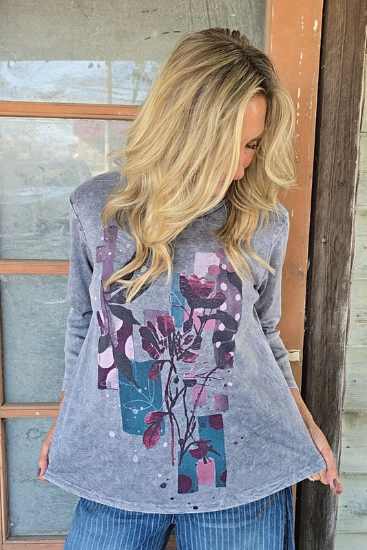 Amethyst Petal Cotton Tunic