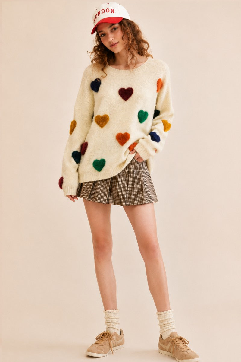 Confetti Hearts Sweater