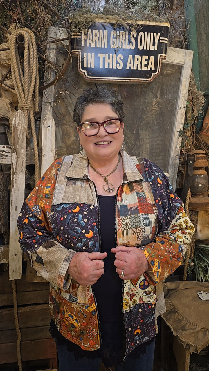 Peace, Love, &amp; Patchwork Jacket