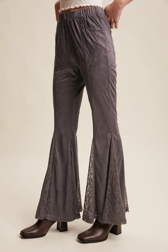 Smoky Lace Charcoal Flare Pants