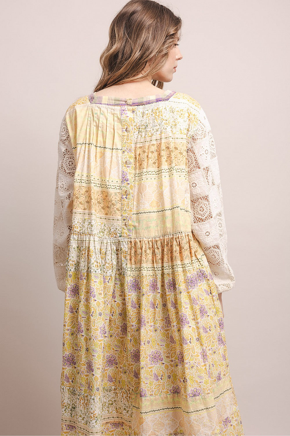 Blackberry Lemon Floral Midi Dress