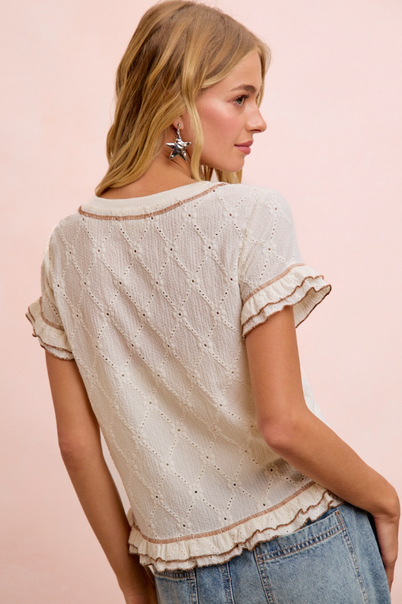 Cream Cascade Blouse