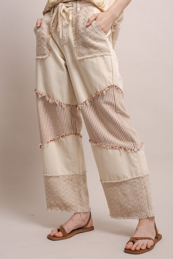 Sweet Cream Stripe Patch Pants