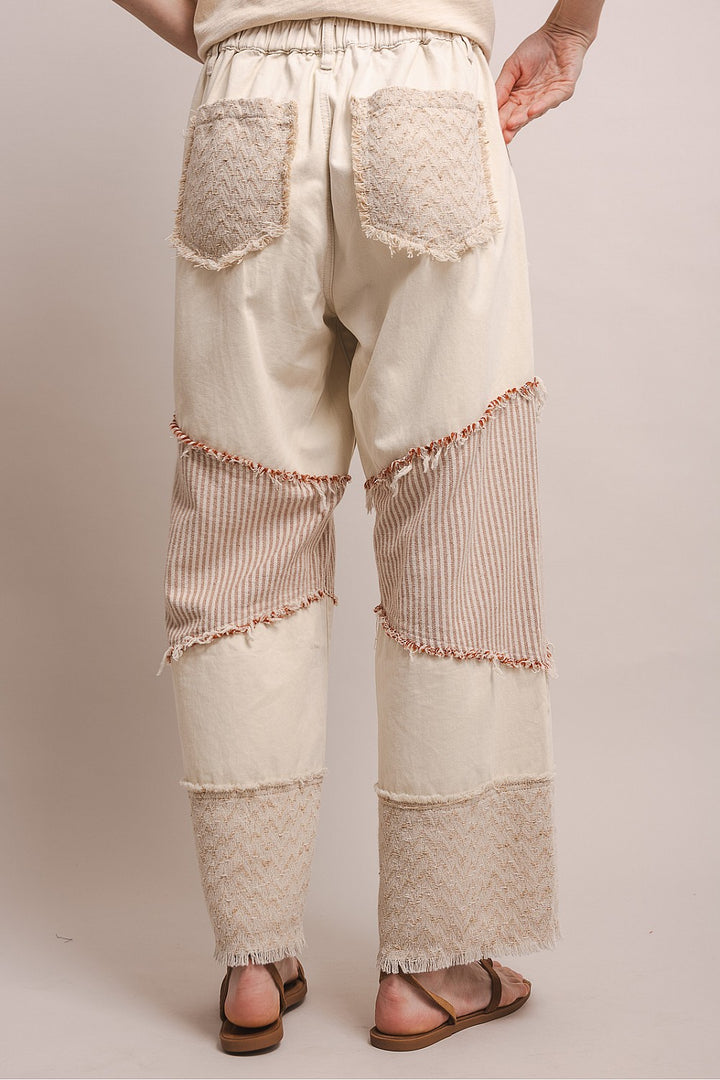 Sweet Cream Stripe Patch Pants