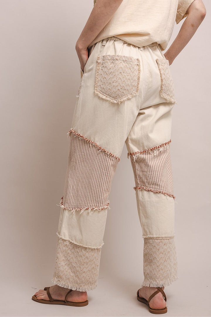 Sweet Cream Stripe Patch Pants