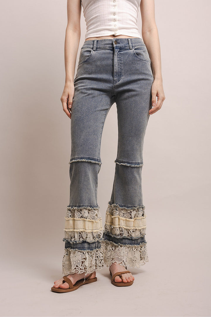 Gypsy Soul Lace Denim Pants
