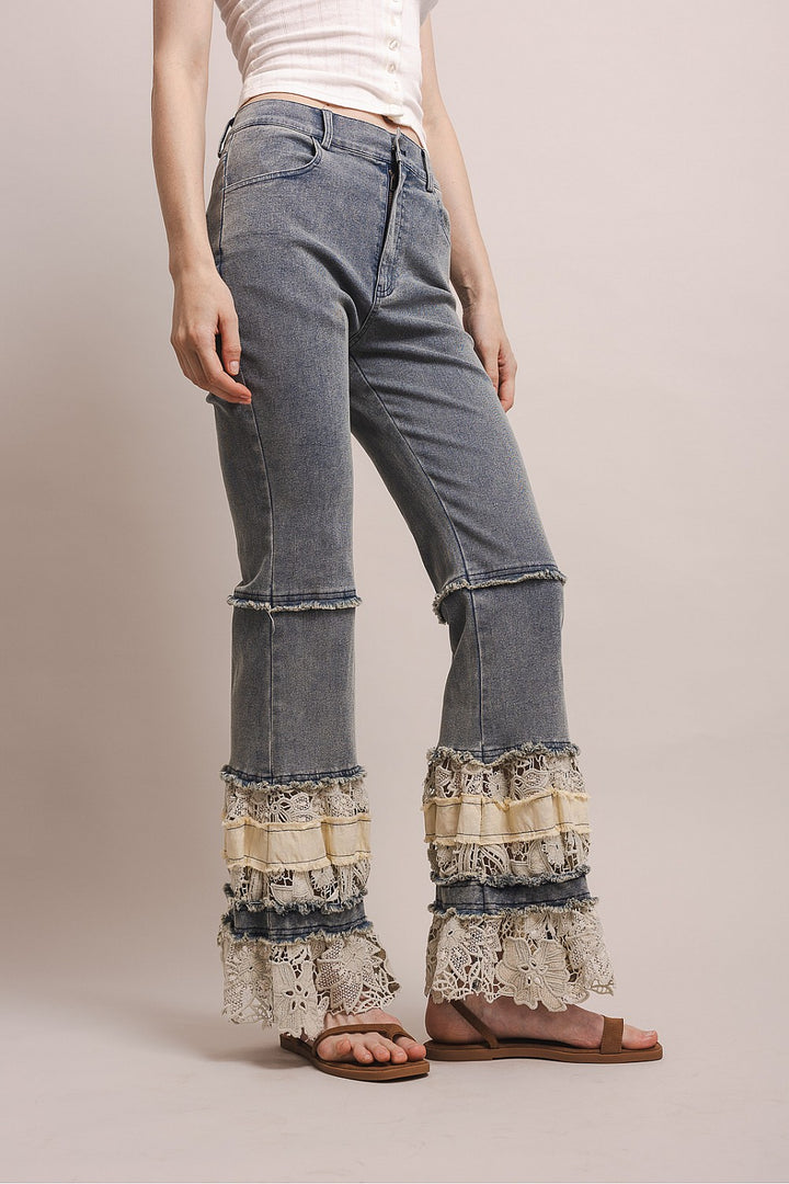 Gypsy Soul Lace Denim Pants