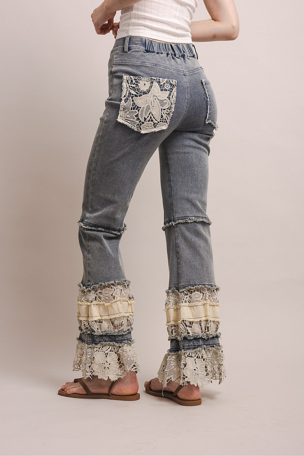 Gypsy Soul Lace Denim Pants