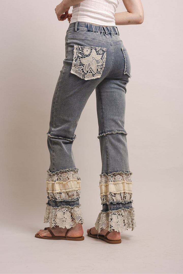 Gypsy Soul Lace Denim Pants