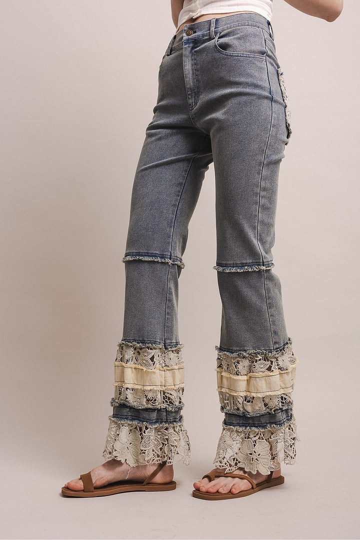 Gypsy Soul Lace Denim Pants