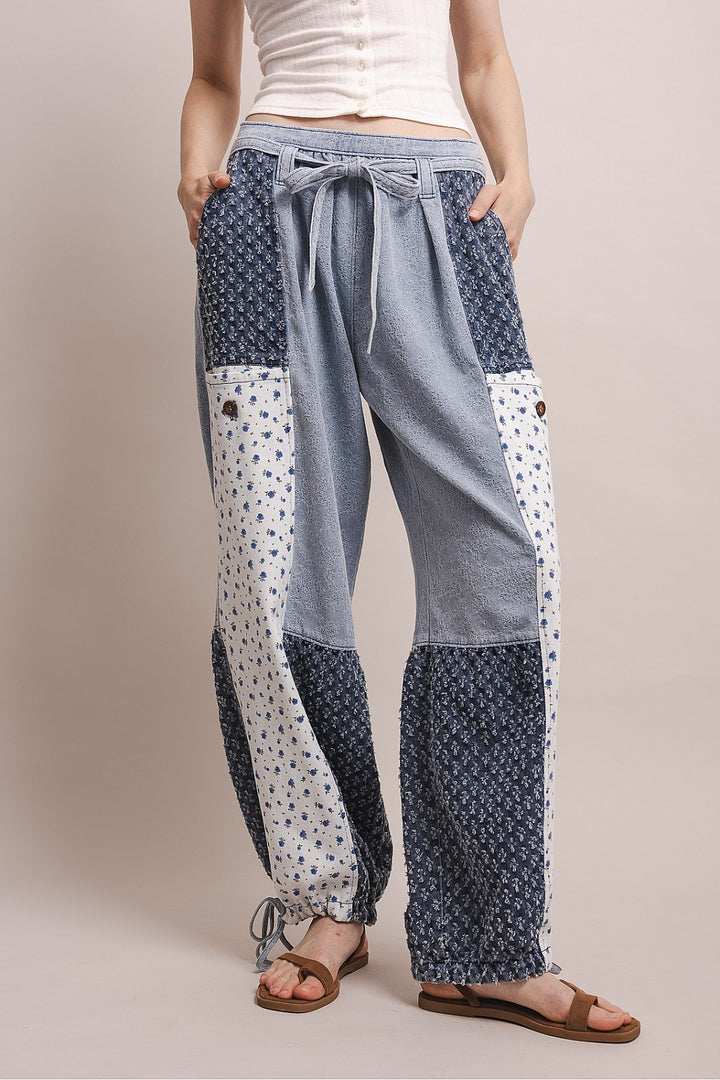 Blue Blossom Denim Pants