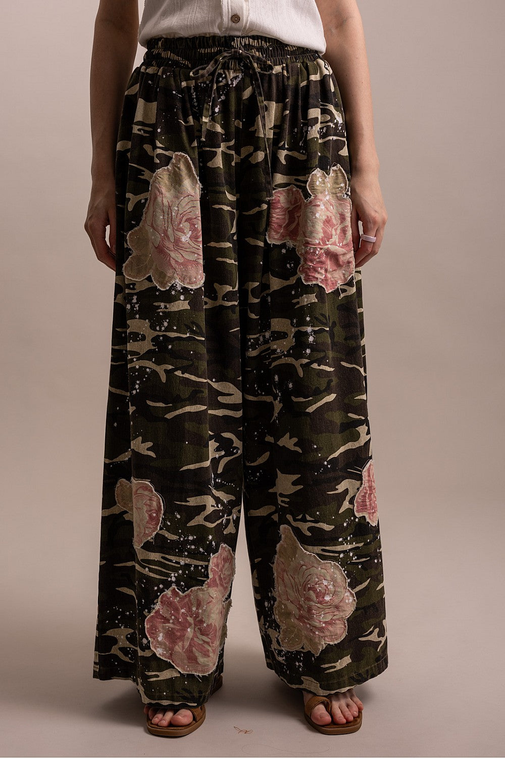Rebel Rose Camo Cotton Pants