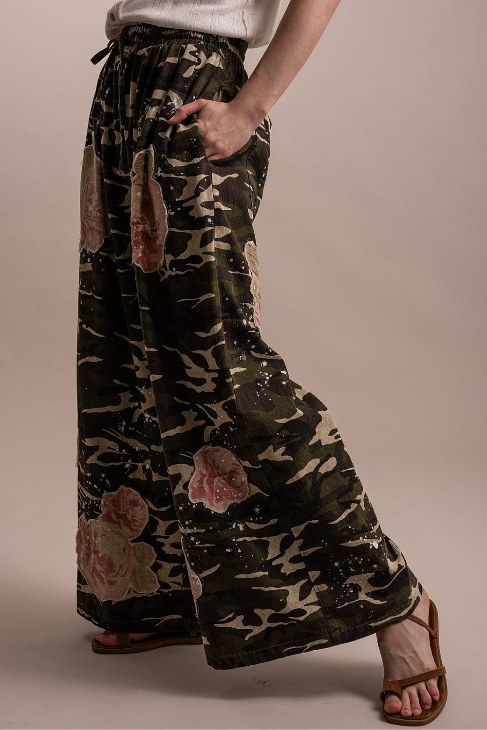Rebel Rose Camo Cotton Pants