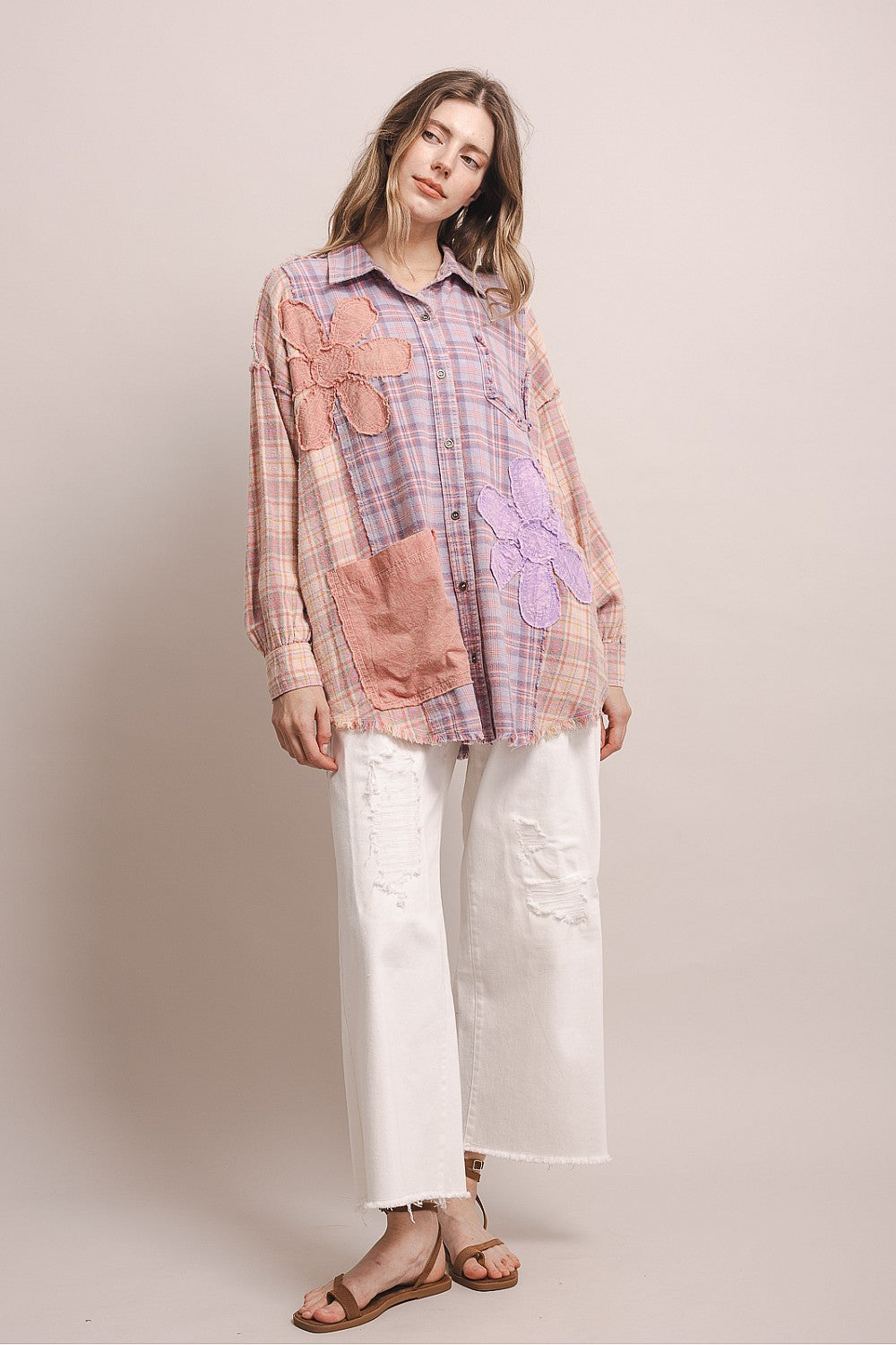 Plaid Daisy Cotton Blouse