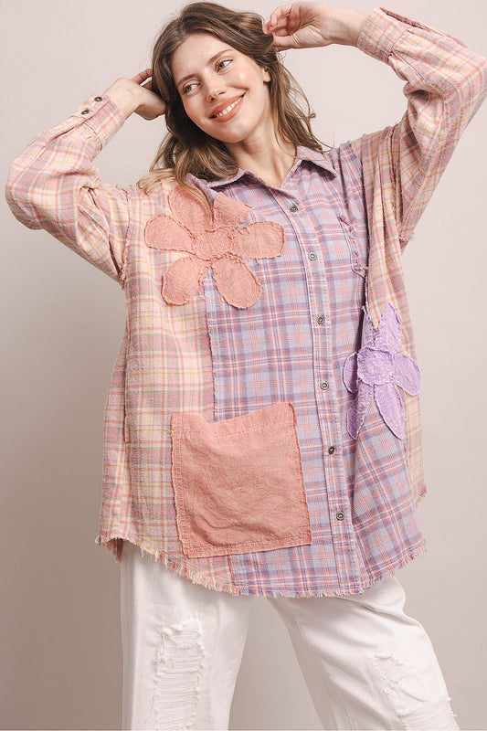 Plaid Daisy Cotton Blouse