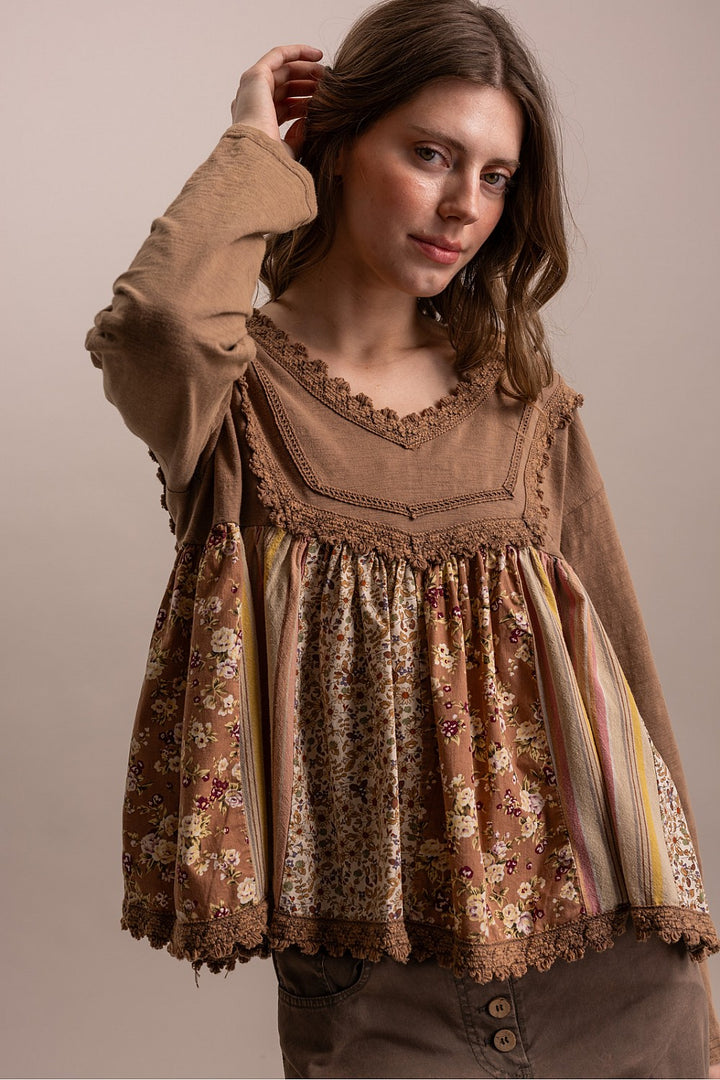 Chestnut Blossom Baby Doll Blouse