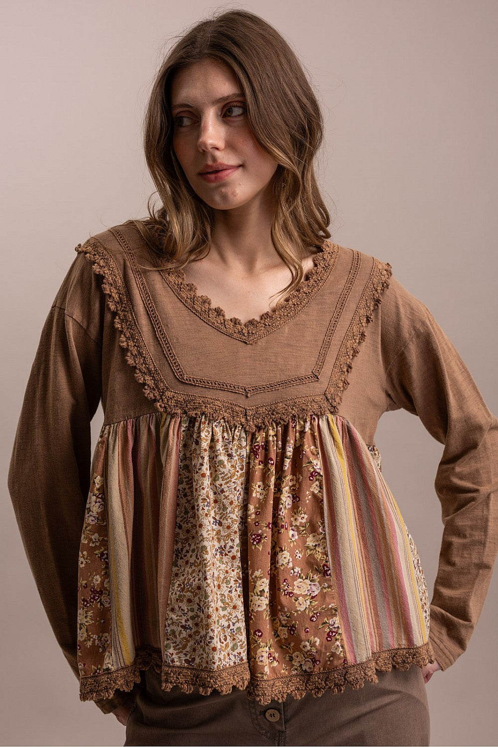 Chestnut Blossom Baby Doll Blouse