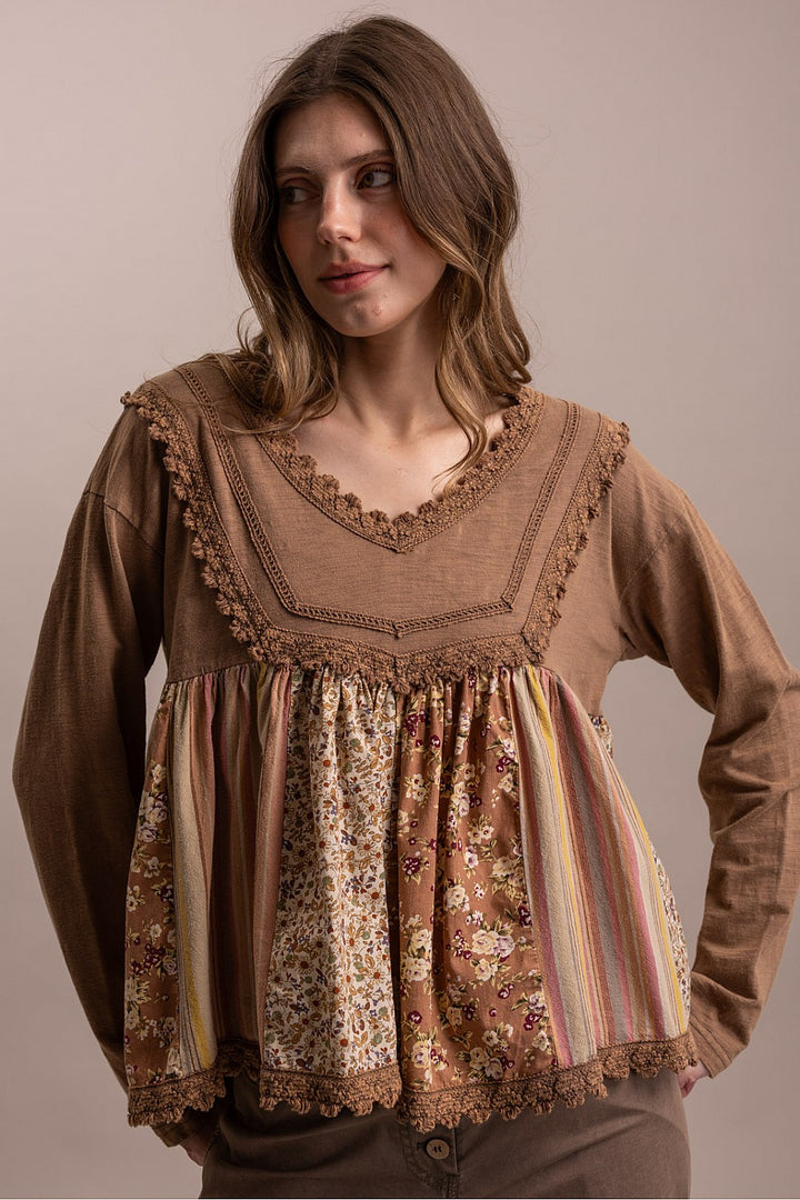 Chestnut Blossom Baby Doll Blouse