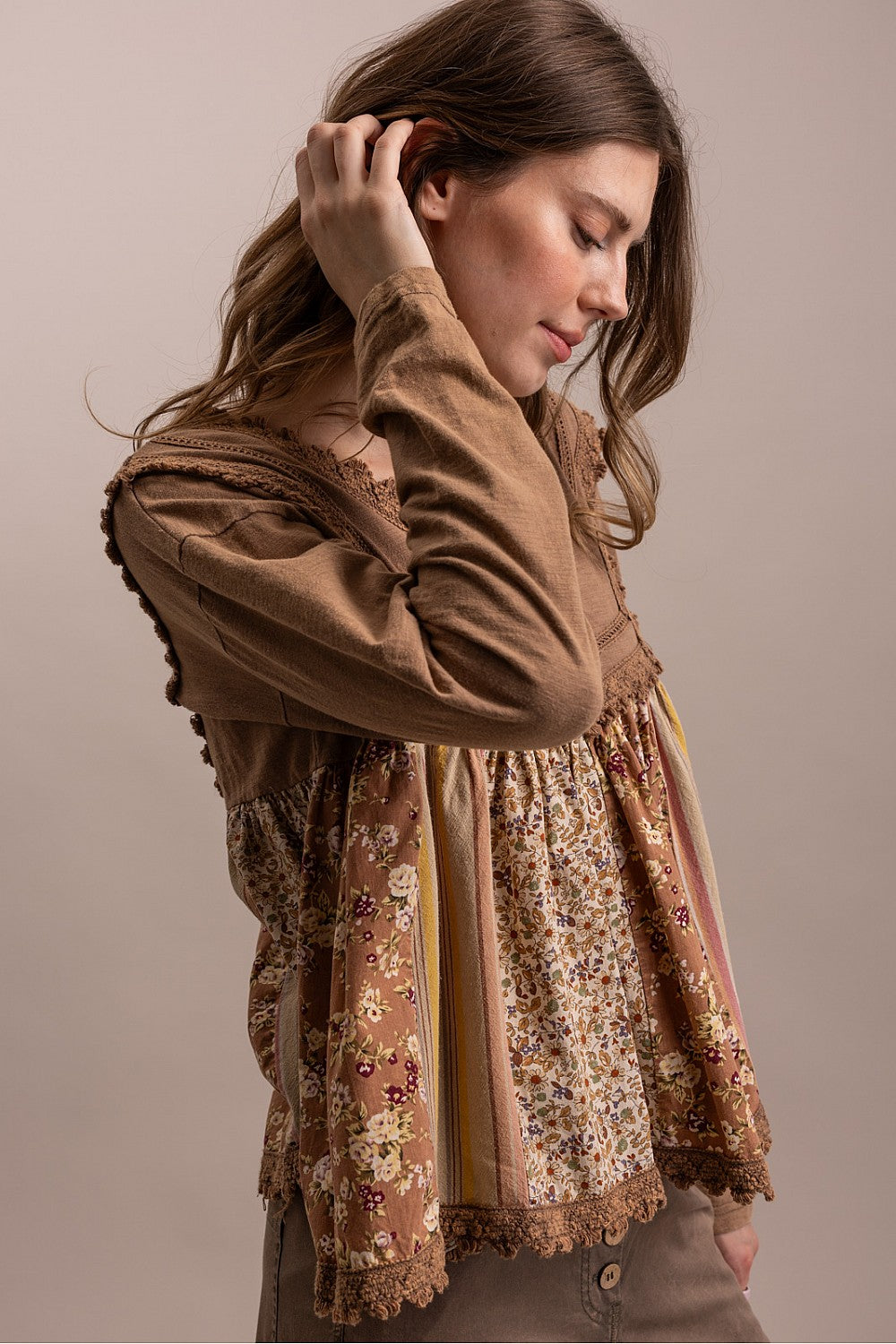 Chestnut Blossom Baby Doll Blouse