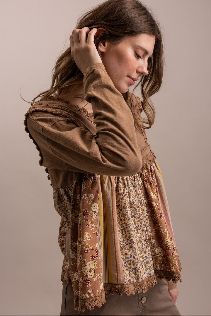 Chestnut Blossom Baby Doll Blouse