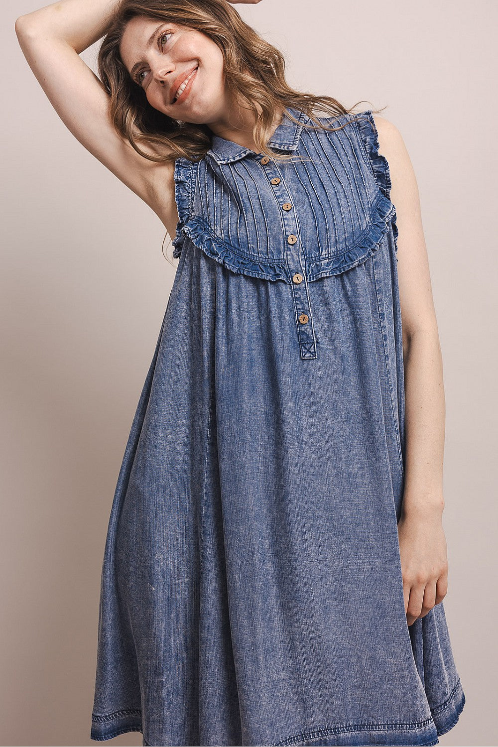 Whisper Blue Sleeveless Dress