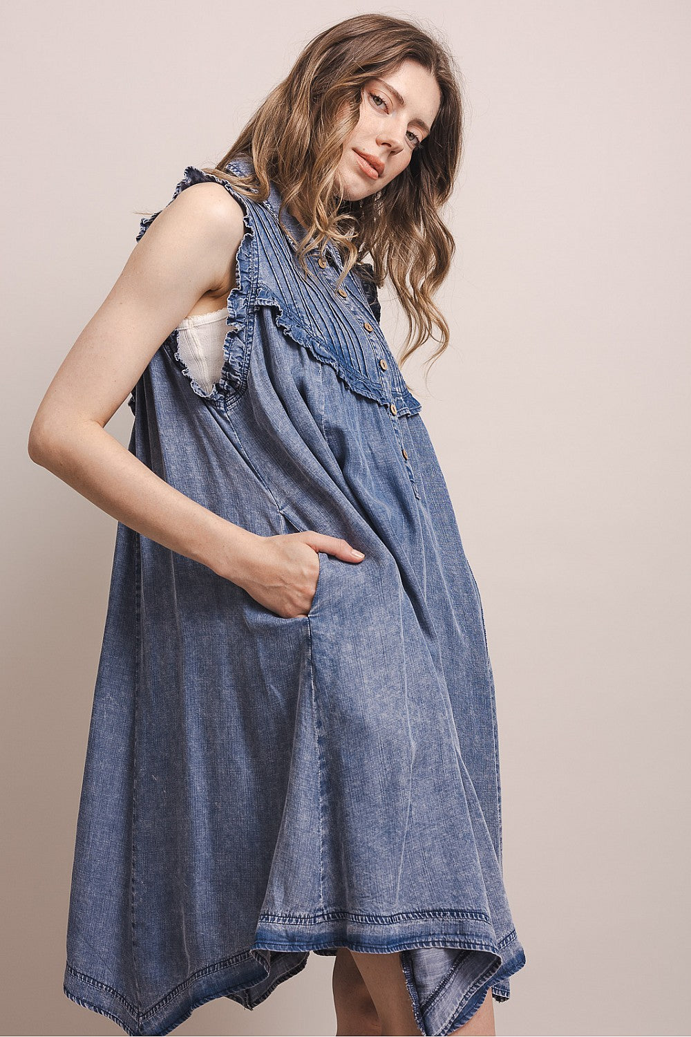 Whisper Blue Sleeveless Dress